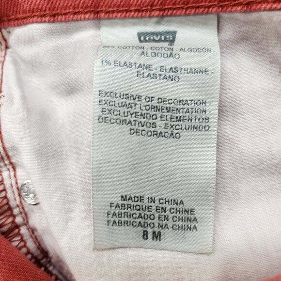Levi’s Jeans Womens 8 Orange The Original Jean Mid Rise Skinny Stretch Preppy - Picture 7 of 13